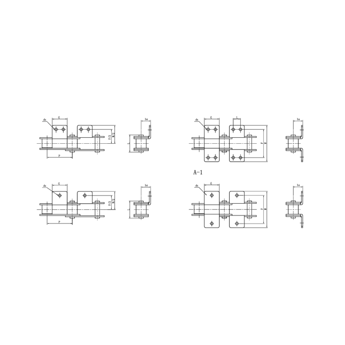 Dobbelt pitch-transportørkædetilbehør