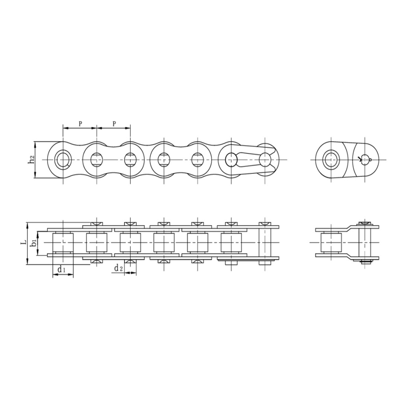 Præcisionsrullekæder i rustfrit stål med kort pitch