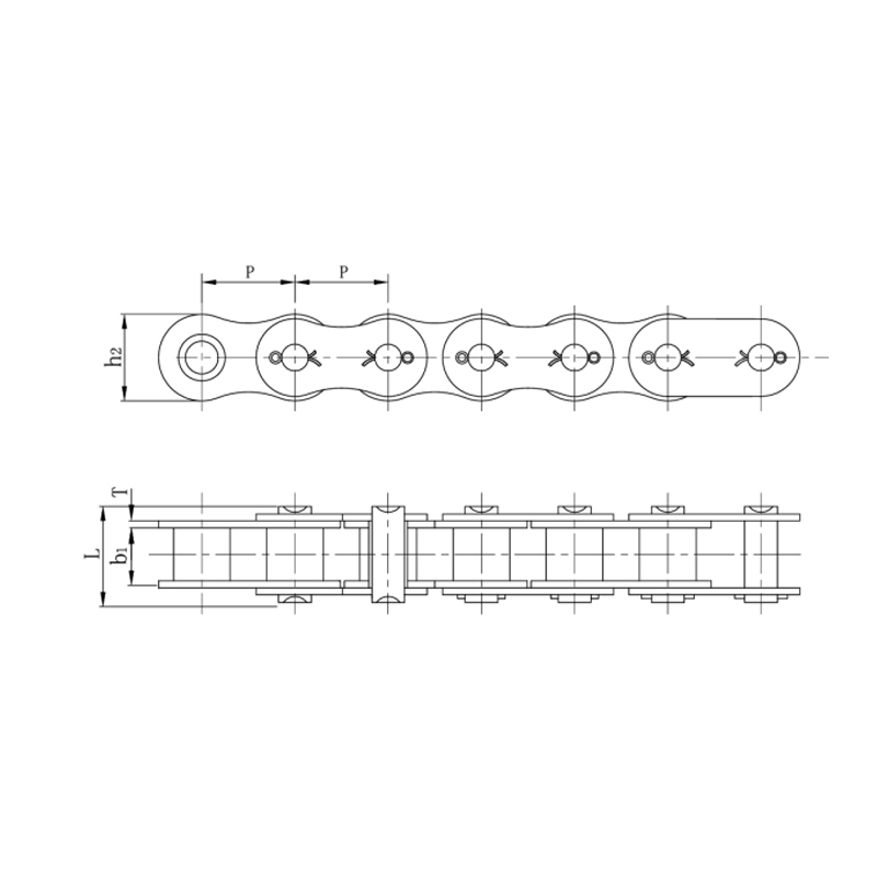 Spaltede præcisionsrullekæder med kort stigning (A-serien)