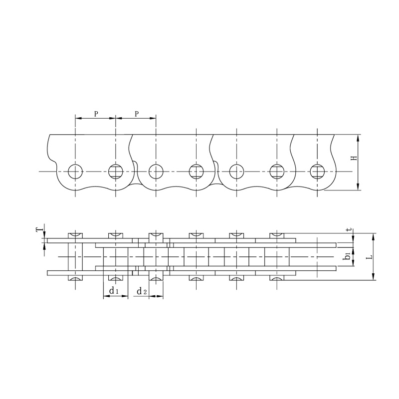 Fint håndværk ældningsbestandige anti-sidebuekæder til automatiske døre og vinduer