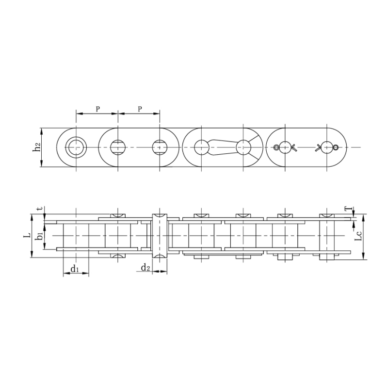 Rullekæder med lige sideplade (B-serien)