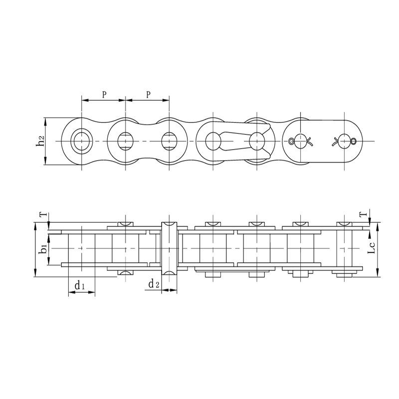 Højkvalitets legeret stål stærke kraftige motorcykelkæder
